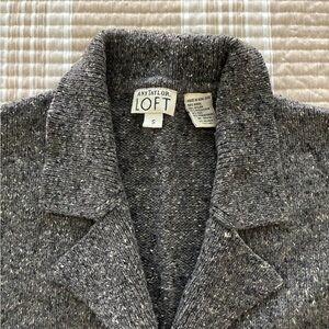 LOFT warm and cozy gray cardigan EUC